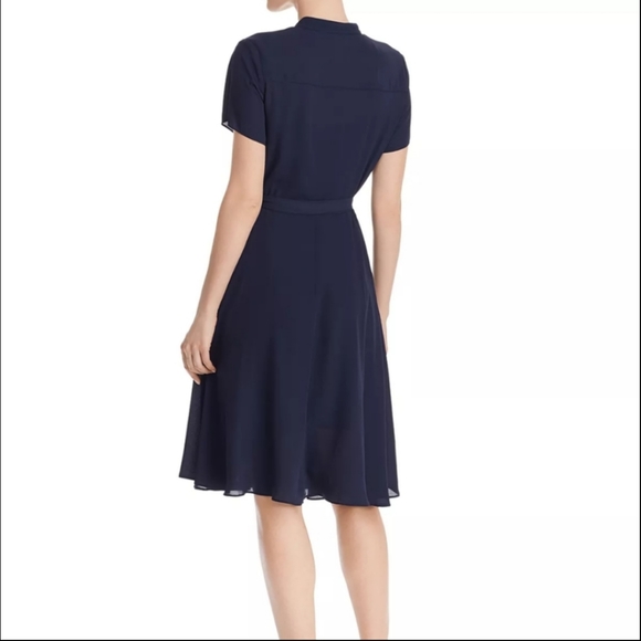 Nanette Lepore Shirt Dress Pintuck Pleat Belted Short Sleeve Button A-Line - Picture 2 of 7